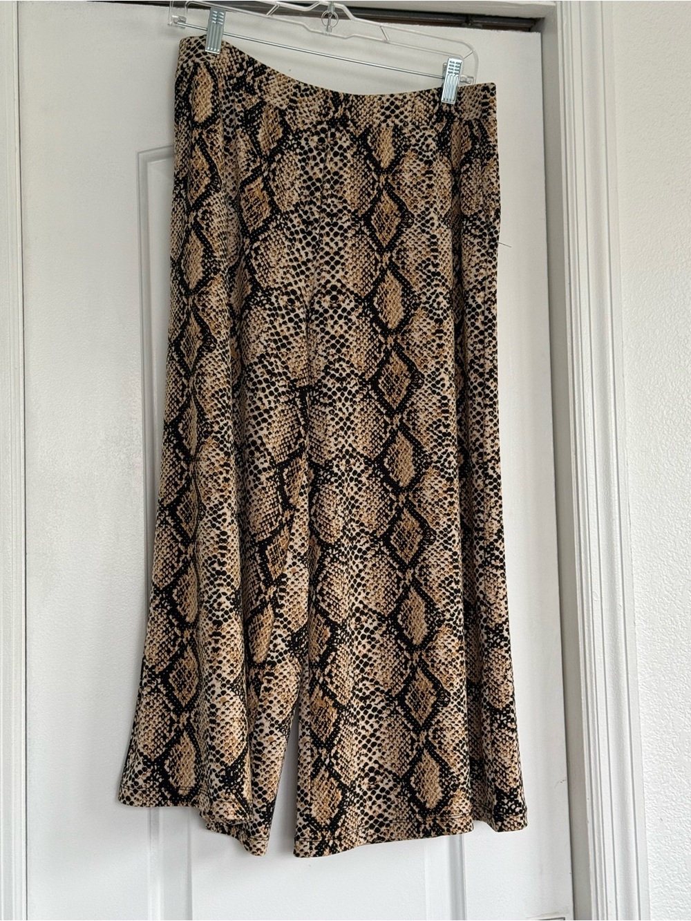 Susan Graver Snake-Print Maxi Skirt in Beige and Brown